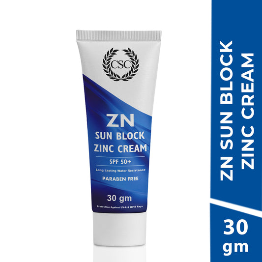 CSC ZN Sunblock Zinc Oxide Cream for Cricketers - Sweat & Water Resistant - 30 Gram