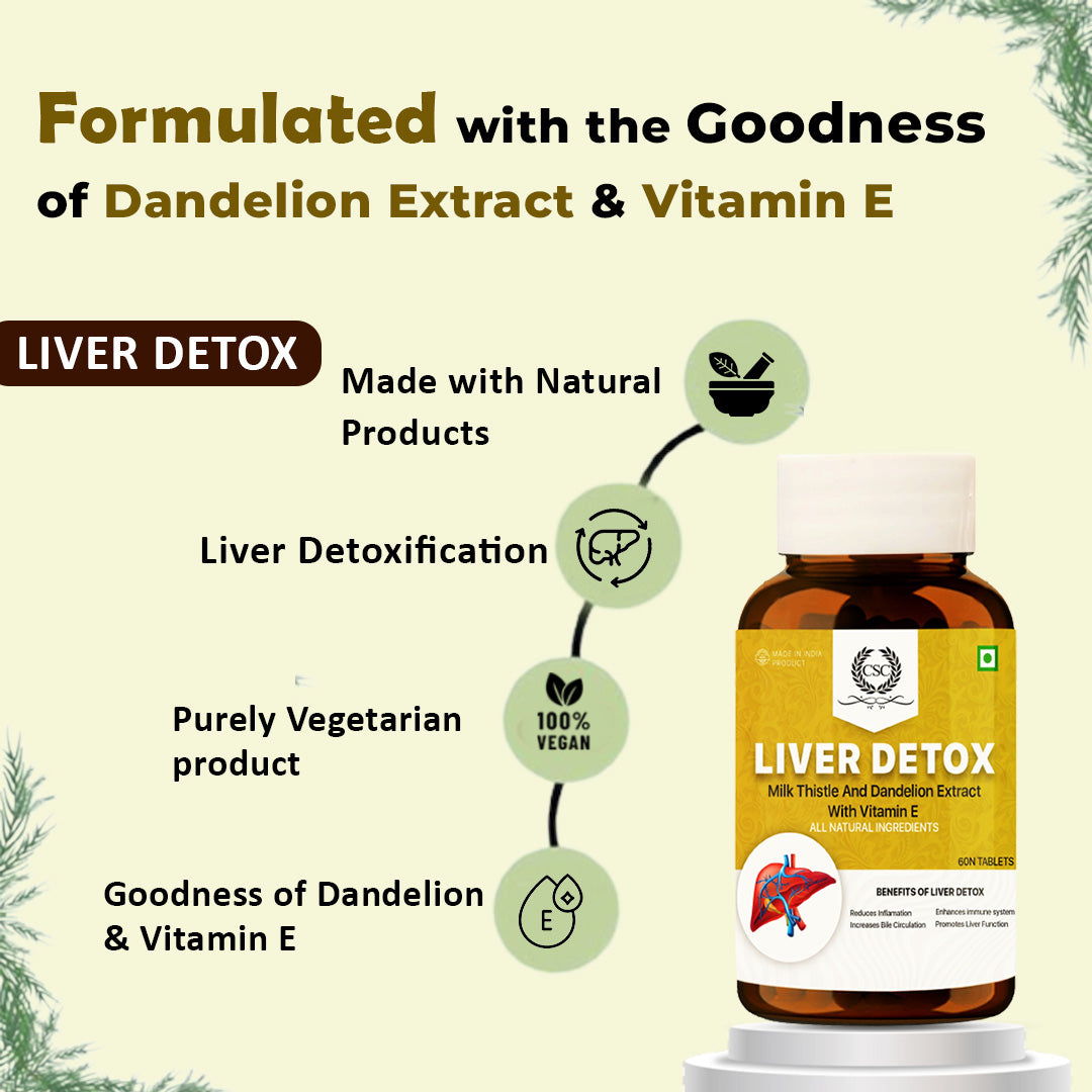 CSC Liver Detox  - Liver Support Supplement With Milk Thistle | 60 Vegetarian Capsules