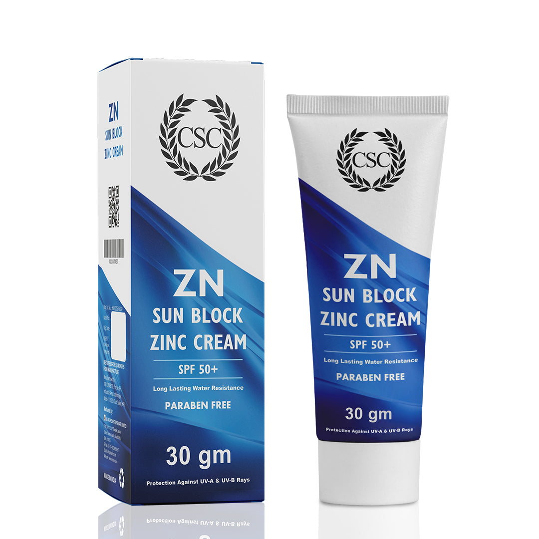 CSC ZN Sunblock Zinc Oxide Cream for Cricketers - Sweat & Water Resistant - 30 Gram