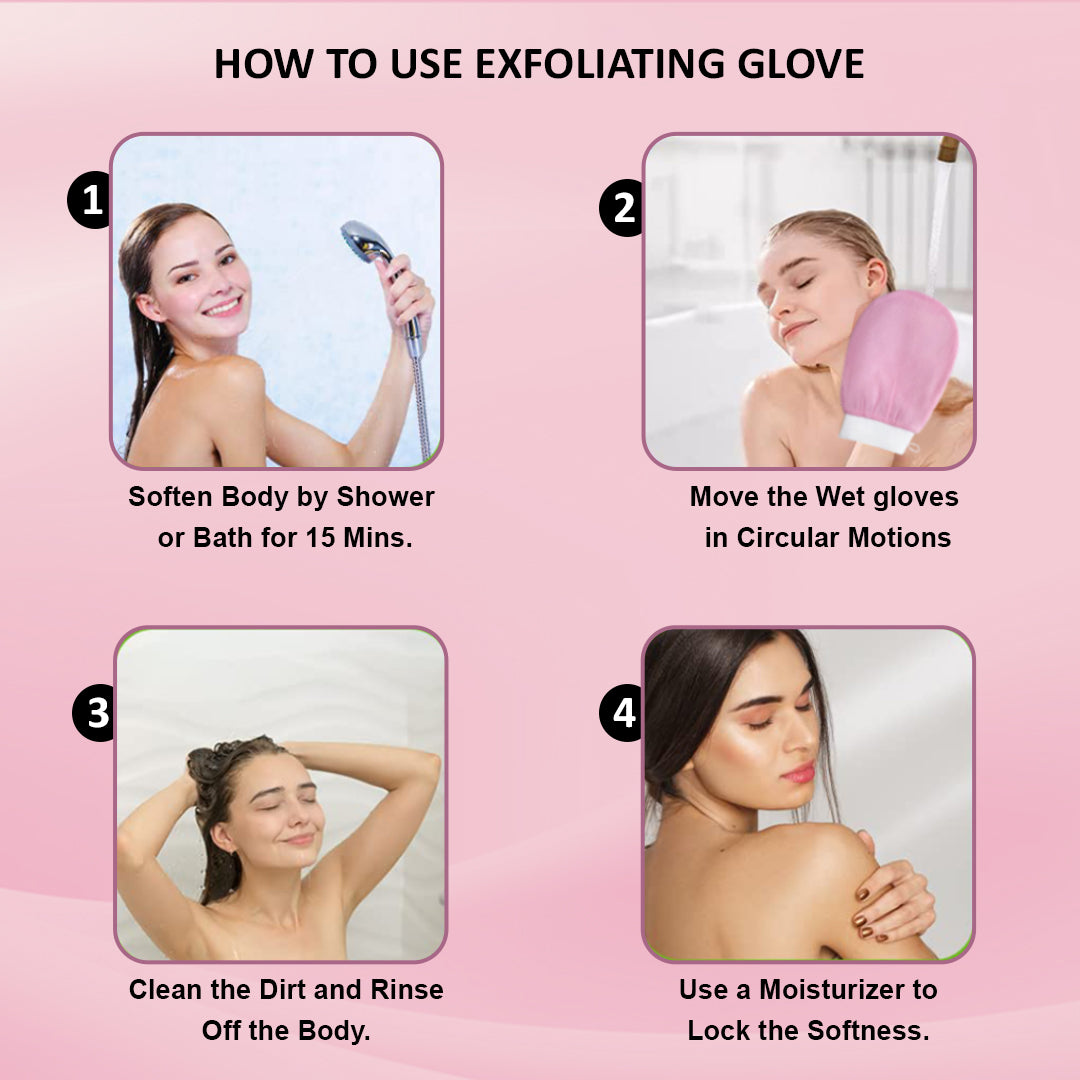 Exfoliating Glove For Dead Skin| Dead Skin Remover Bath Glove For Body For Tan Removal & Dead Skin