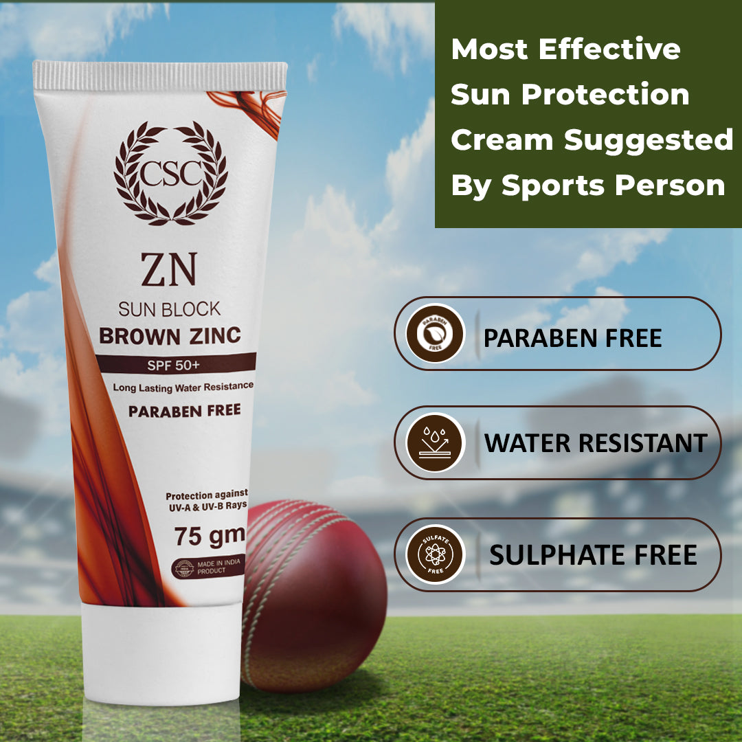 CSC ZN Sunblock Zinc Oxide Cream, Brown And White - Pack Of 2