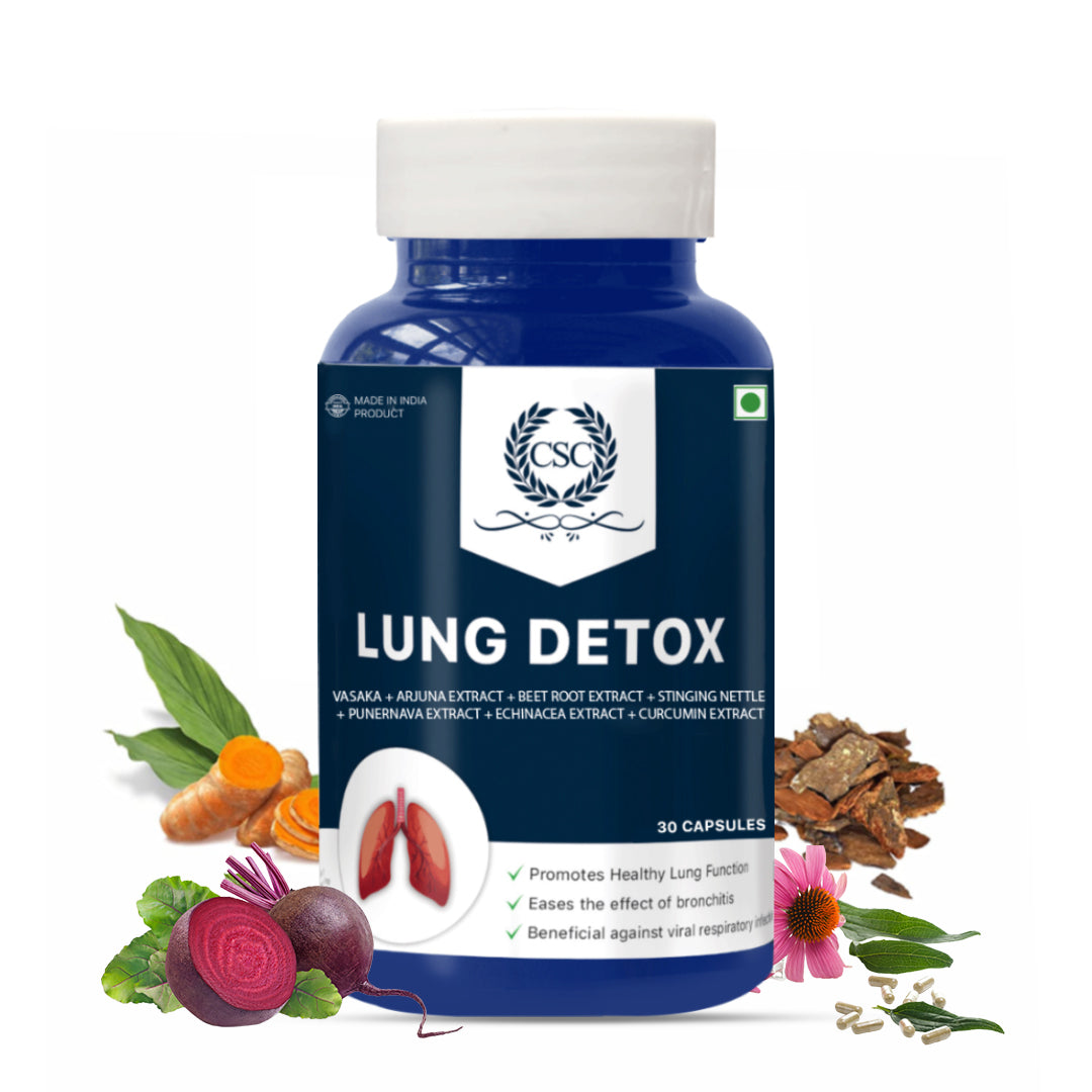 CSC Lung Detox - Ayurvedic Lung Detox for Smokers, Cleanses and Detoxifies Lungs - 30 Capsules