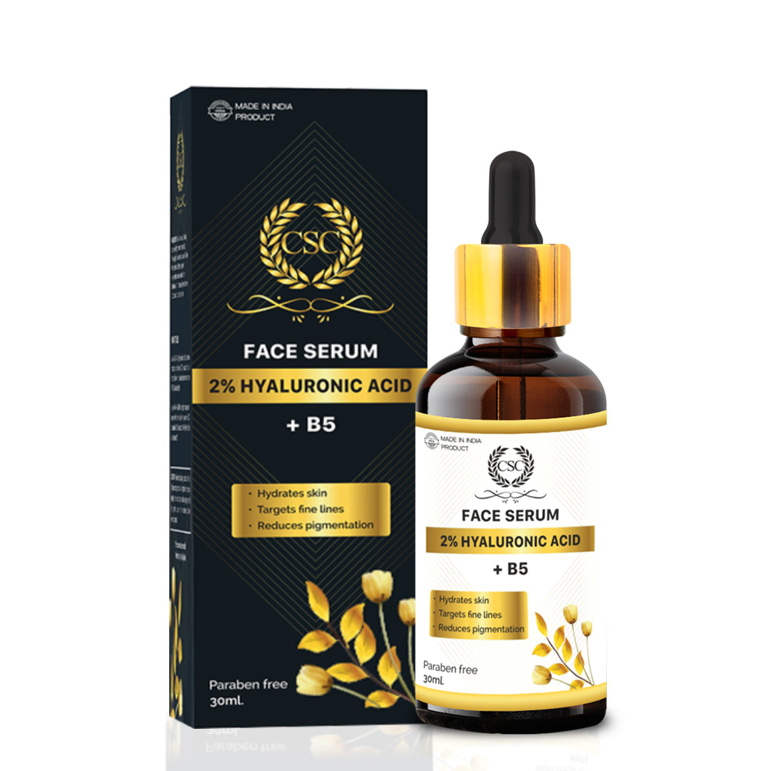 CSC 2% Hyaluronic Acid Serum With B5 For Fine Lines, Reduces Pigmentation And Hydrates Serum For Skin, All Skin Types- 30 ml