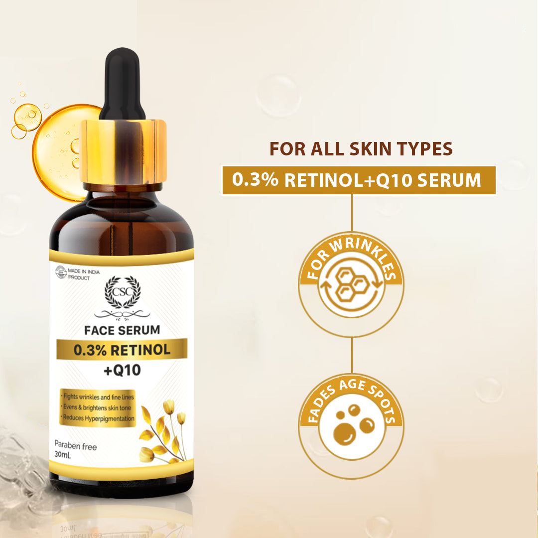 CSC 0.3% Retinol Serum With Q10 For Face For Anti-Aging - 30ml